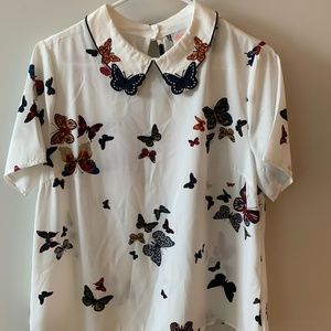 Blouse with butterflies